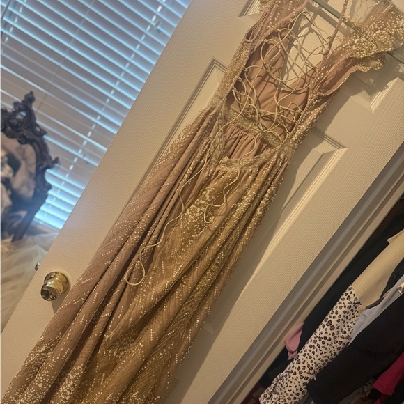 Gold On The Ceiling Maxi Dress Champagne Top Gold On The Ceiling Maxi Dress  Champagne Cheap